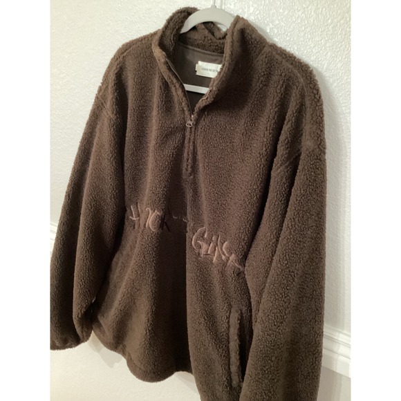 Honor‎ The Gift Script Sherpa Pullover Brown HTG230361 Size L (Oversized Fit) - Picture 13 of 14